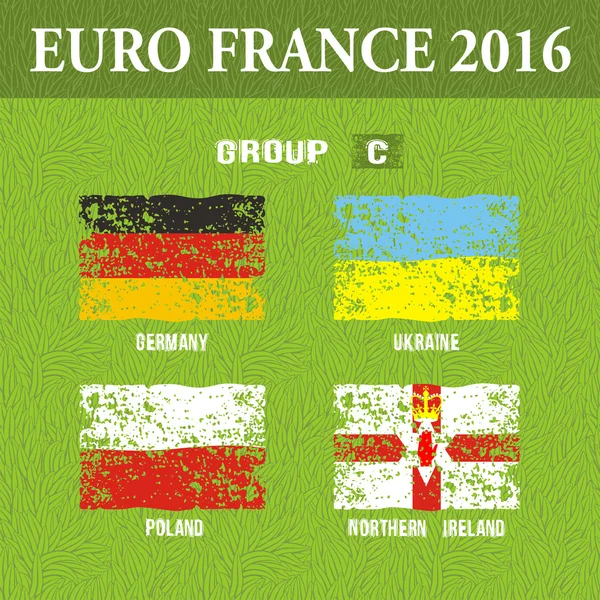 Campeonato Europeo de Fútbol 2016 en Francia grupos C — Archivo Imágenes Vectoriales