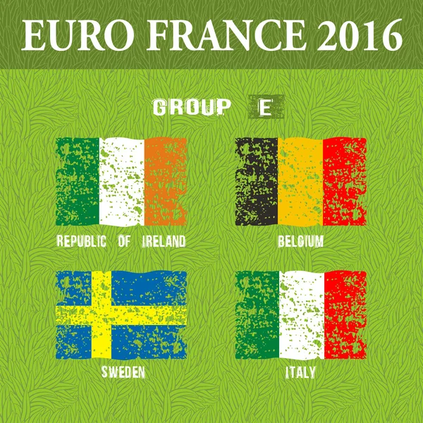 Campeonato Europeu de Futebol 2016 na França grupos E —  Vetores de Stock