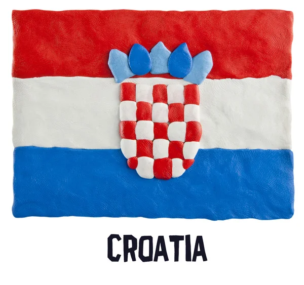 Flagge Kroatiens aus Knetmasse. — Stockfoto