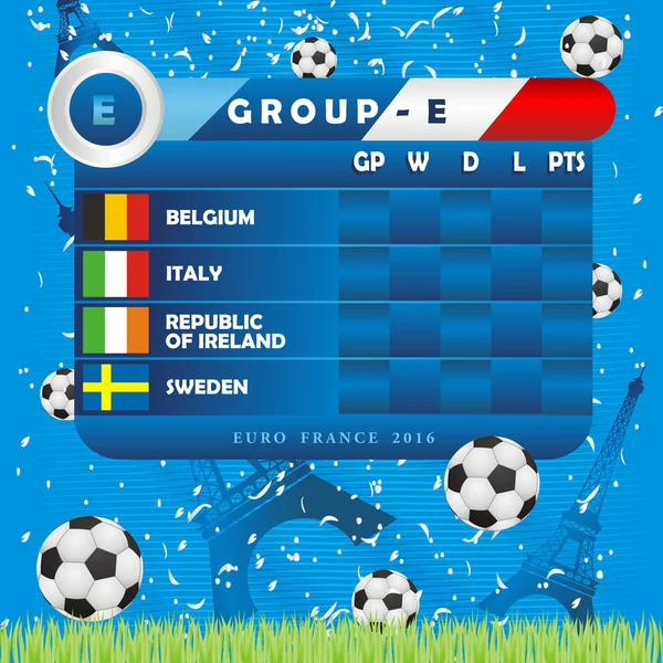 Fasi del Campionato Europeo di Calcio, illustrazione vettoriale . — Vettoriale Stock