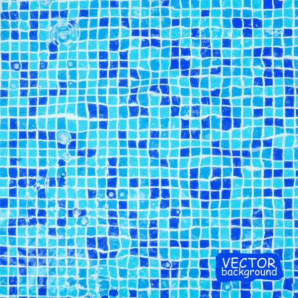 Blauer keramischer Mosaikhintergrund, Vektorillustration — Stockvektor