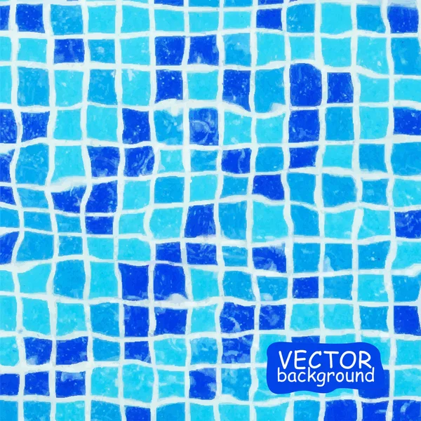 Blauer keramischer Mosaikhintergrund, Vektorillustration — Stockvektor