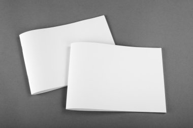 Gri izole boş broşür dergi