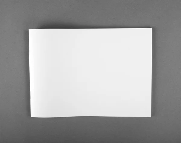 Blank Brochure magazine isolated on grey — Stock Photo, Image