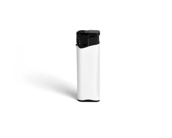 Black-and-white blank gas lighter on a white background — Stock Photo, Image