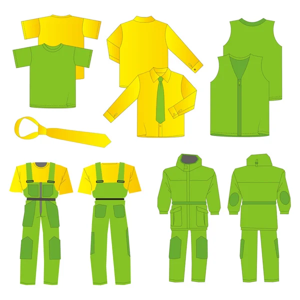 Sammlung von Arbeitskleidung für Männer — Stockvektor