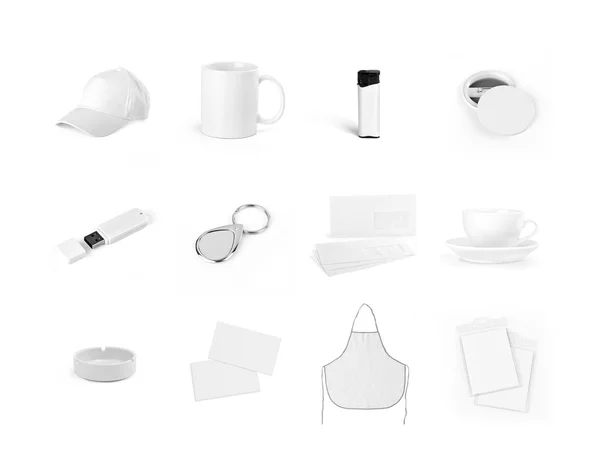 Σετ από λευκά στοιχεία για σχεδίαση εταιρικής ταυτότητας — Φωτογραφία Αρχείου