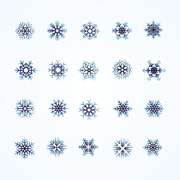 Vektor Schneeflocken Set für Weihnachtsdesign — Stockvektor