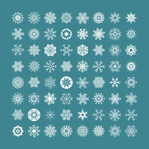 White snowflakes icon on a green background — Stock Vector