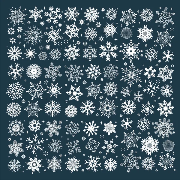 Συλλογή από Λευκά Χριστούγεννα νιφάδες χιονιού — Διανυσματικό Αρχείο
