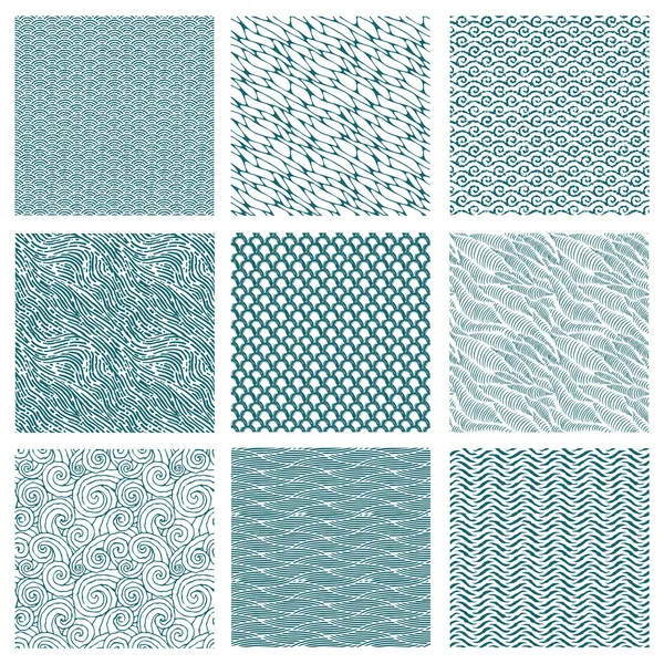 Dikişsiz soyut desen, dalgalar arka plan kümesi.