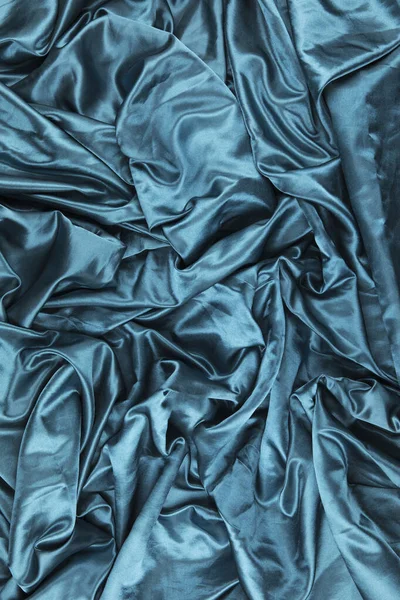 Textura Fundo Tecido Seda Tecido Azul — Fotografia de Stock