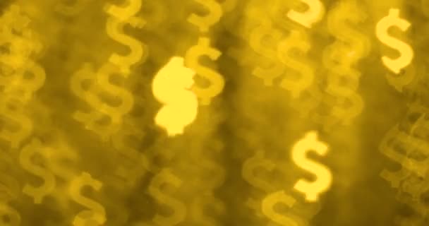 美元标志移动动画 财务背景摘要 — 图库视频影像