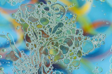 Arka plan olarak sıvı oksijen kabarcıkları