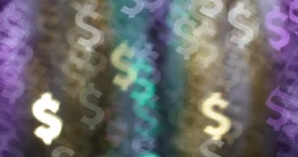 Dollar Bokeh Lights Abstract Financial Background — Stock Video