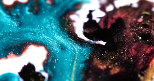 Flüssige Farben Bewegen Und Mischen — Stockvideo