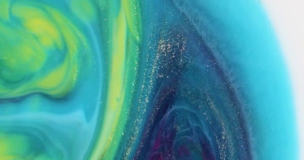 Color Liquid Paints Moving Mixing — Stock Video