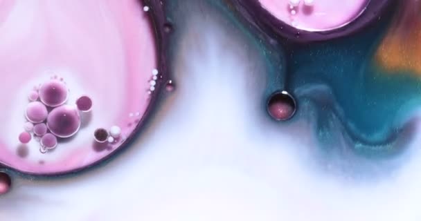 Kunstwerke Zum Mischen Flüssiger Farbe Mit Spritzer Und Wirbel — Stockvideo