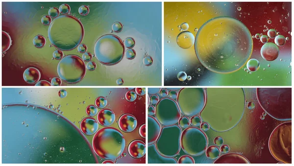 Oil Bubbles Water Abstract Form Glass Tank — Stock Photo, Image