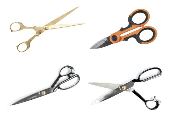 Scissors Various Sizes White Background — Stock Photo, Image