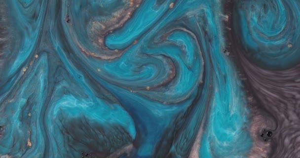 彩色液体油漆流动和混合 — 图库视频影像