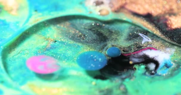 Peintures Liquides Couleur Déplaçant Mélangeant — Video