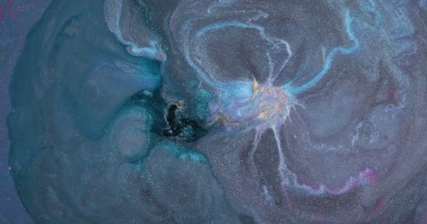 彩色液体油漆流动和混合 — 图库视频影像