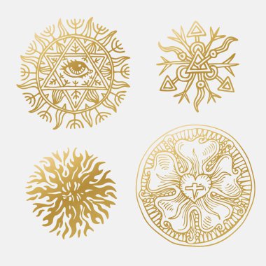 Güzel bir el çizimi güneş sembolü..