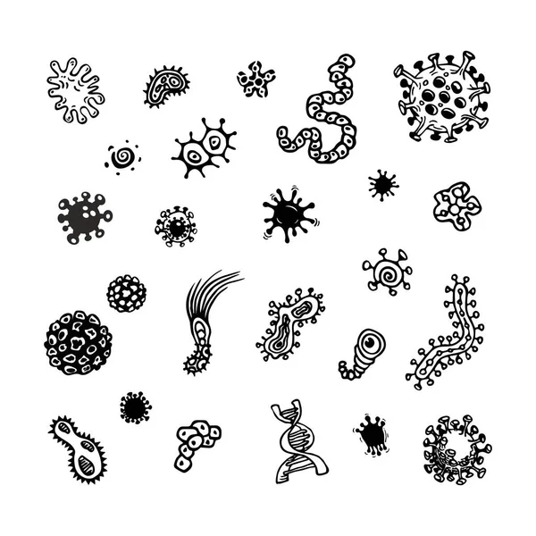 Simple Set Bacteria Virus Vector Icons Web Design — Stock Vector