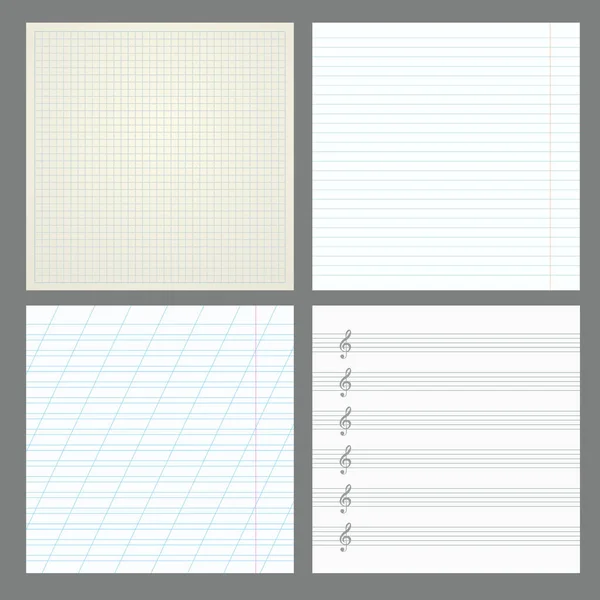 Cuatro Páginas Blanco Del Cuaderno — Vector de stock