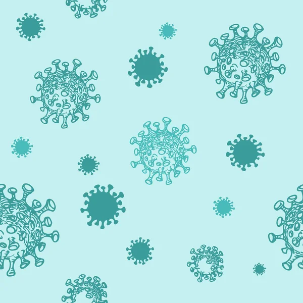 Muster Von Coronavirus Bakterien Medizinisches Konzept Mit Gefährlichen Zellen — Stockvektor