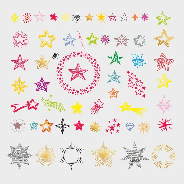 Çeşitli şekillerde yıldız koleksiyonu.