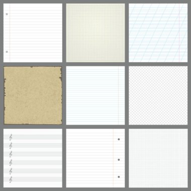 Defterin boş sayfalarının kümesi