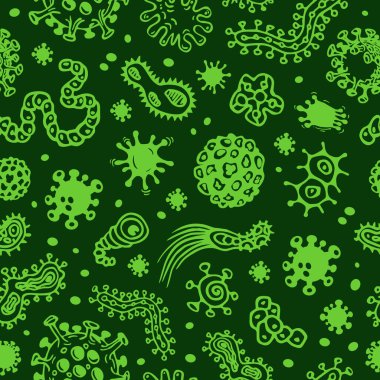 Web tasarımı için basit bakteri virüs simgeleri kümesi.