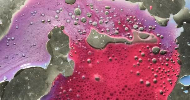 Kunstwerke Zum Mischen Flüssiger Farbe Mit Spritzer Und Wirbel — Stockvideo