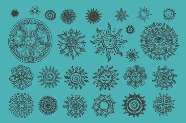 Çeşitli okült sembollerin koleksiyonu