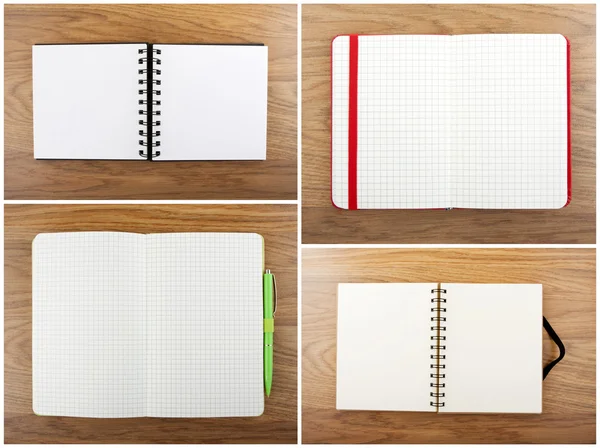 Conjunto de caderno aberto a cores — Fotografia de Stock