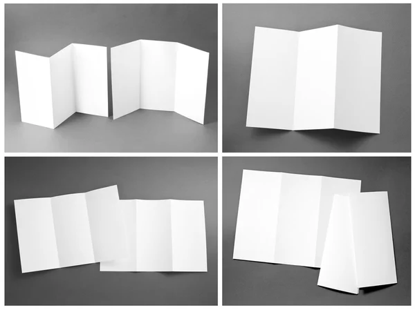 空白白色折叠纸传单 — 图库照片