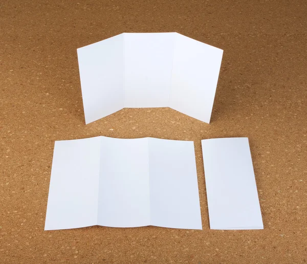 Blank white folding paper flyer — Stock Photo, Image