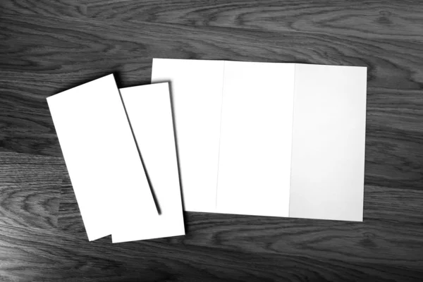 Folleto de papel plegable blanco en blanco — Foto de Stock