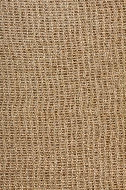 Kahverengi dokulu yüzey, çuval bezi doku zemin closeup.