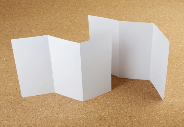 Blank white folding paper flyer — Stock Photo, Image