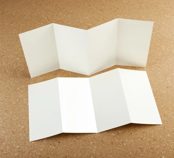 Blank white folding paper flyer — Stock Photo, Image