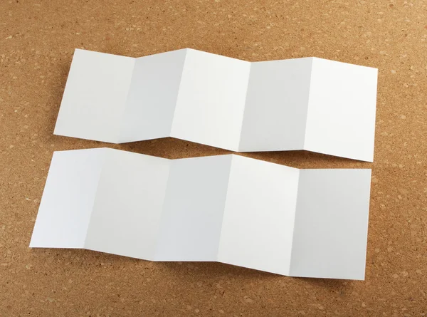 Blank white folding paper flyer — Stock Photo, Image