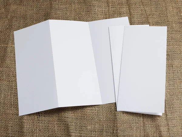 Blank white folding paper flyer — Stock Photo, Image