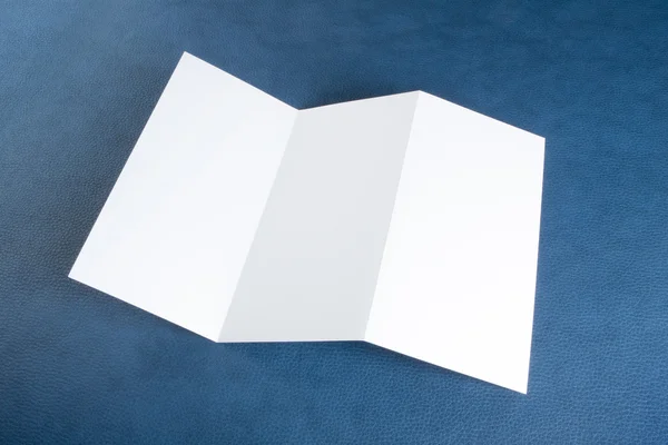 Blank white folding paper flyer — Stock Photo, Image