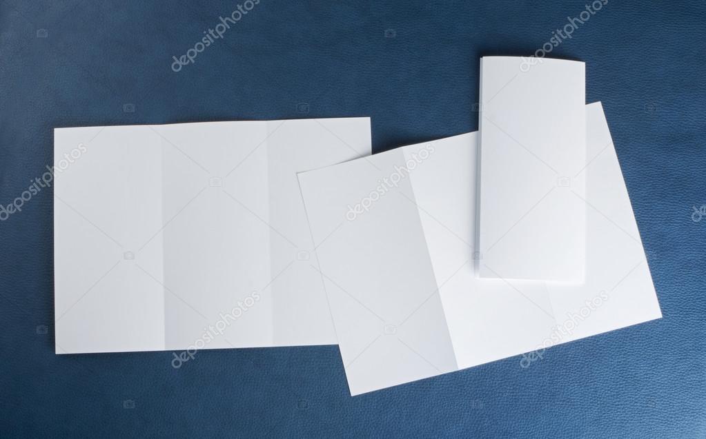 blank white folding paper flyer