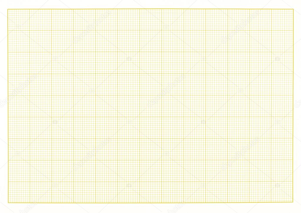 Blank millimeter grid yellow paper sheet background or textured.