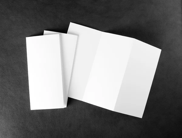 Blank white folding paper flyer — Stock Photo, Image