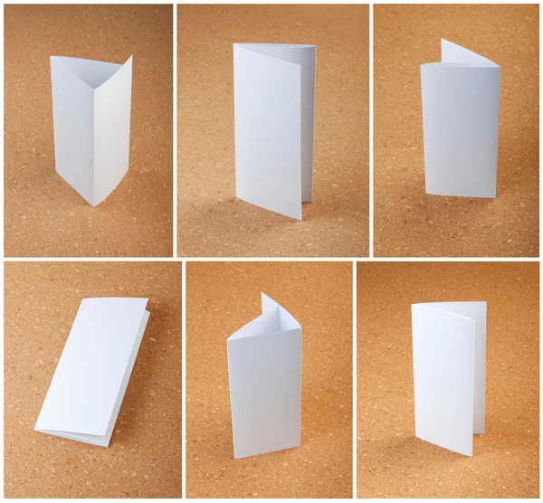 Folleto de papel plegable blanco en blanco — Foto de Stock